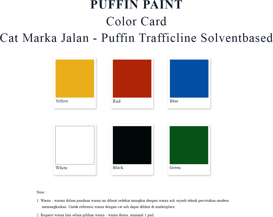 Cat marka jalan - Puffin trafficline solventbased
