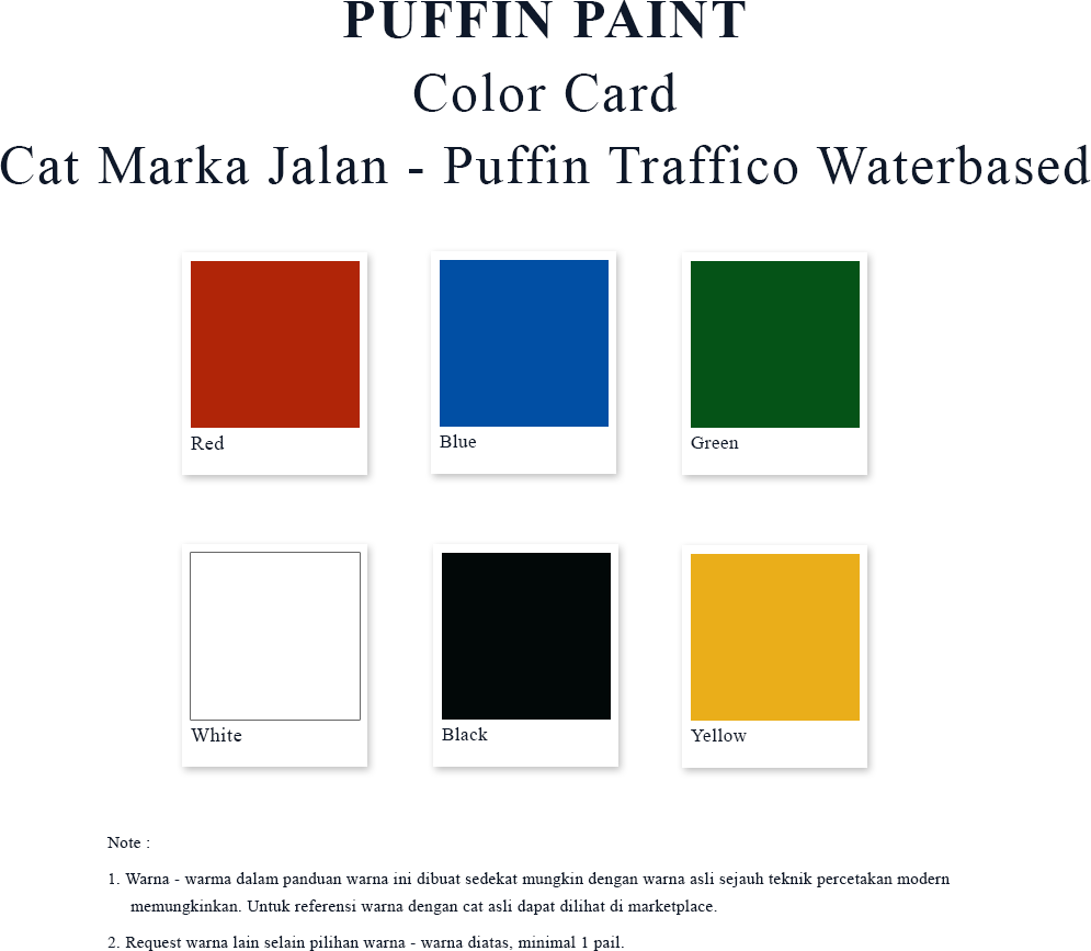 Cat marka jalan - Puffin traffico waterbased