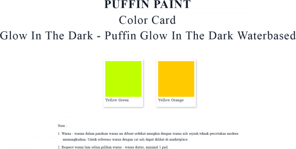 Color card glow in the dark - Puffin glow in the dark waterbased
