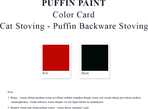 Color card cat stoving - Puffin backware stoving