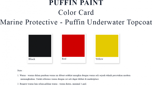 Color card marine protective - puffin underwater topcoat
