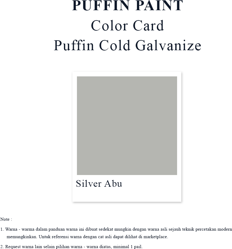 Color card puffin cold galvanize